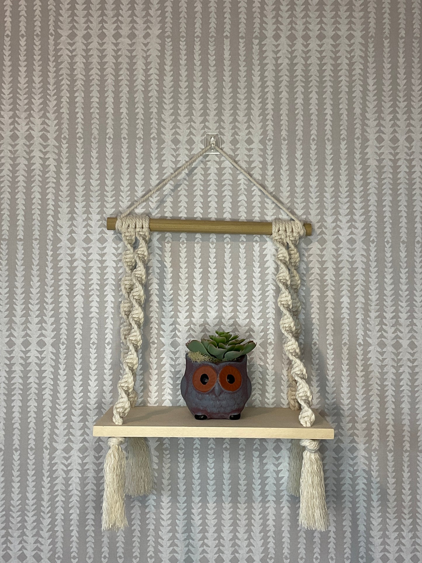 10 Inch Macramé Hanging Shelf