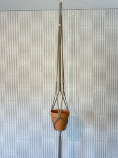 Square Knot Sinnet with beads plant hanger