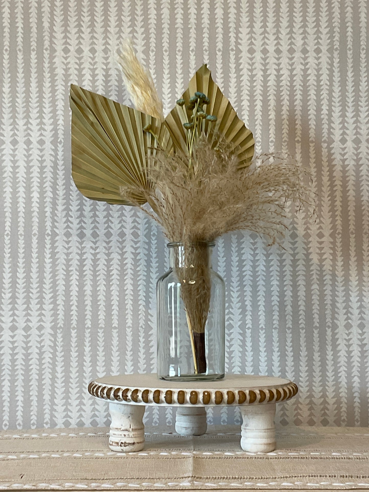 Glass Vases with Natural Pampas