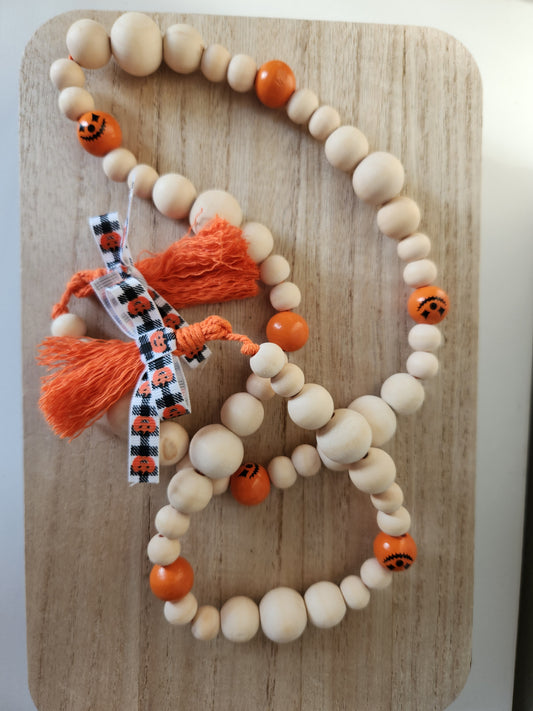 Jack-O-Lantern Bead Garland