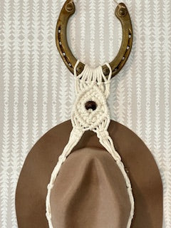 Horseshoe Macrame hat hangers