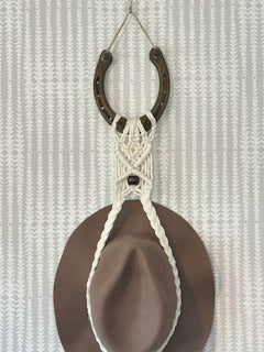 Horseshoe Macrame hat hangers