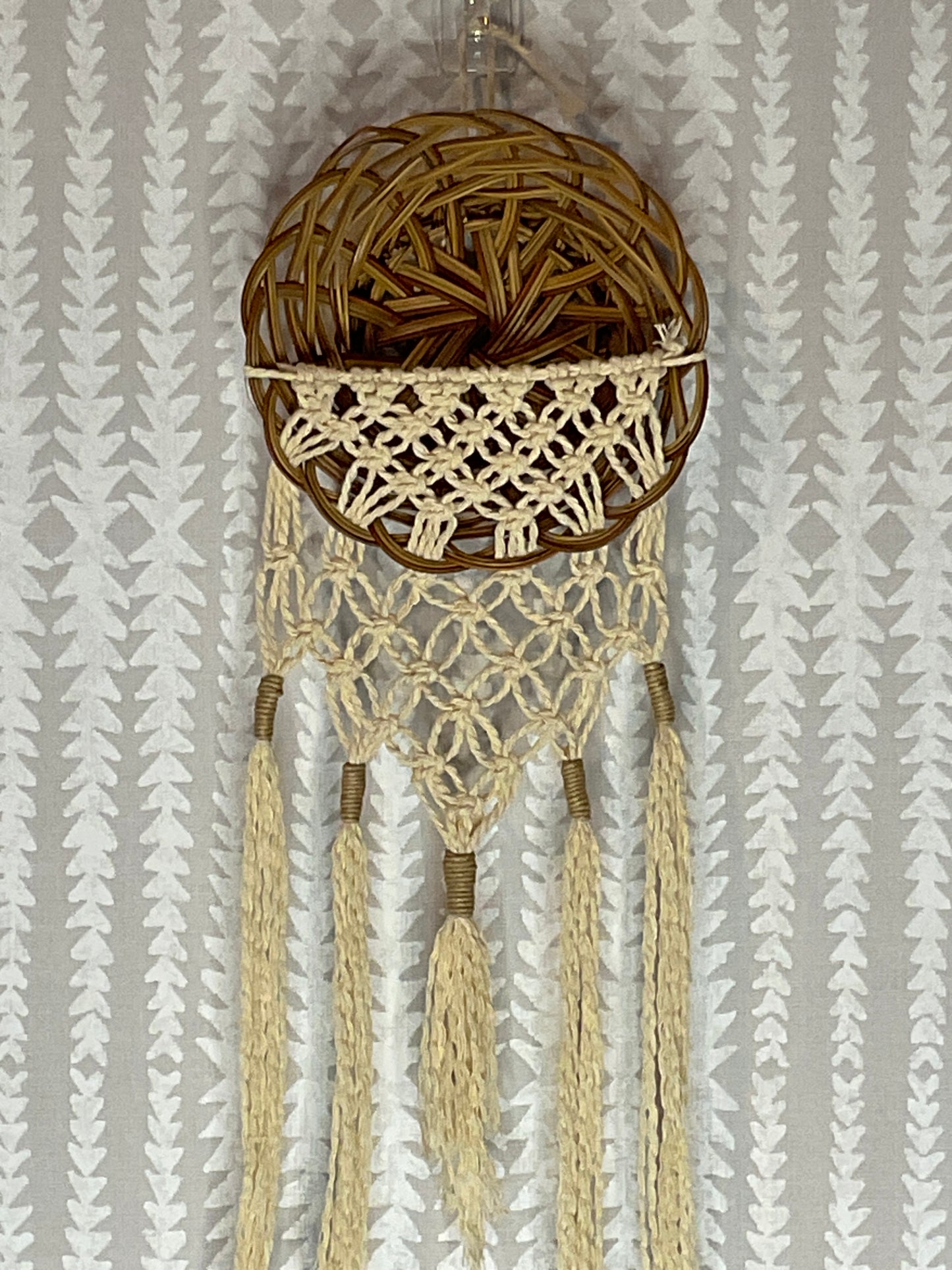 Mini Baskets with Beige Macrame design