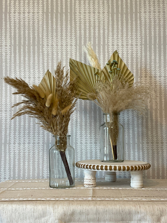 Glass Vases with Natural Pampas