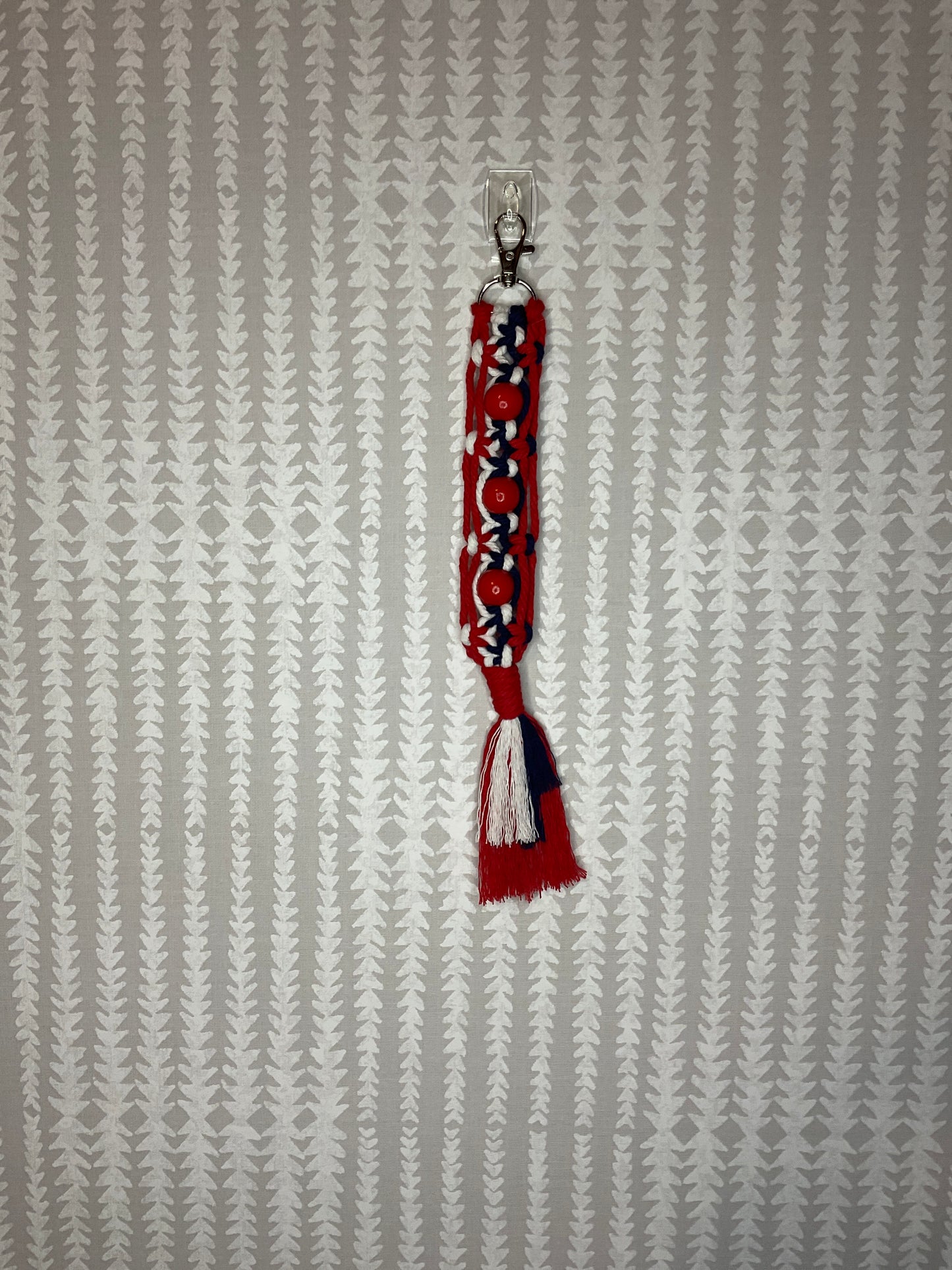 Patriotic Macrame Key Chains-assorted styles