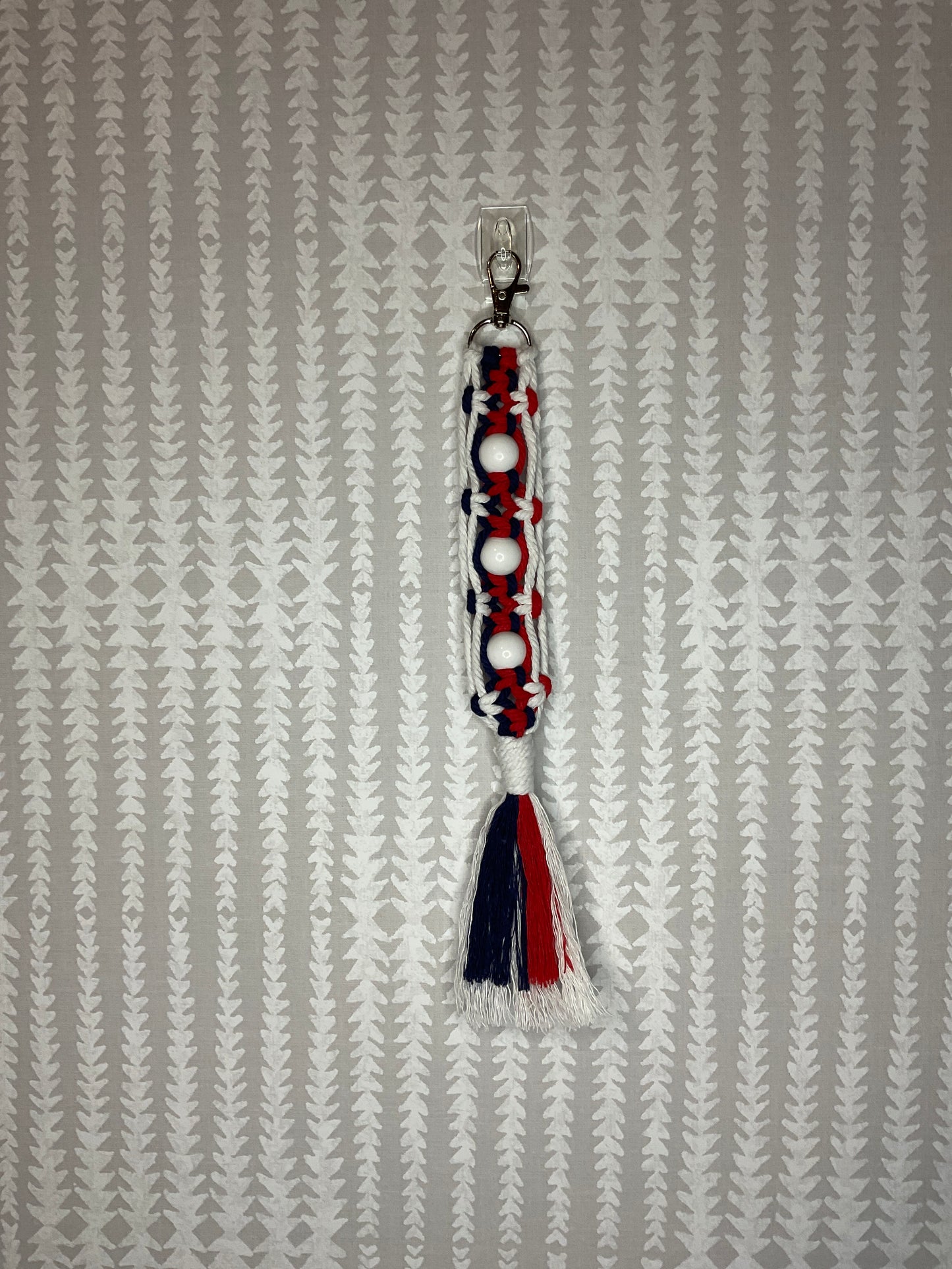 Patriotic Macrame Key Chains-assorted styles