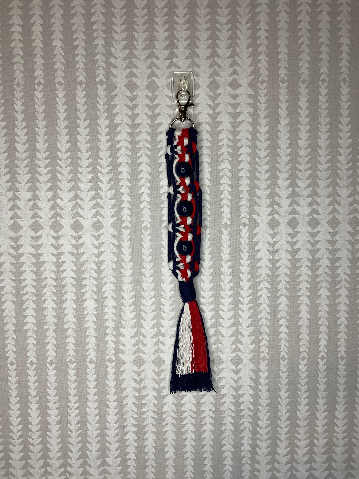 Patriotic Macrame Key Chains-assorted styles