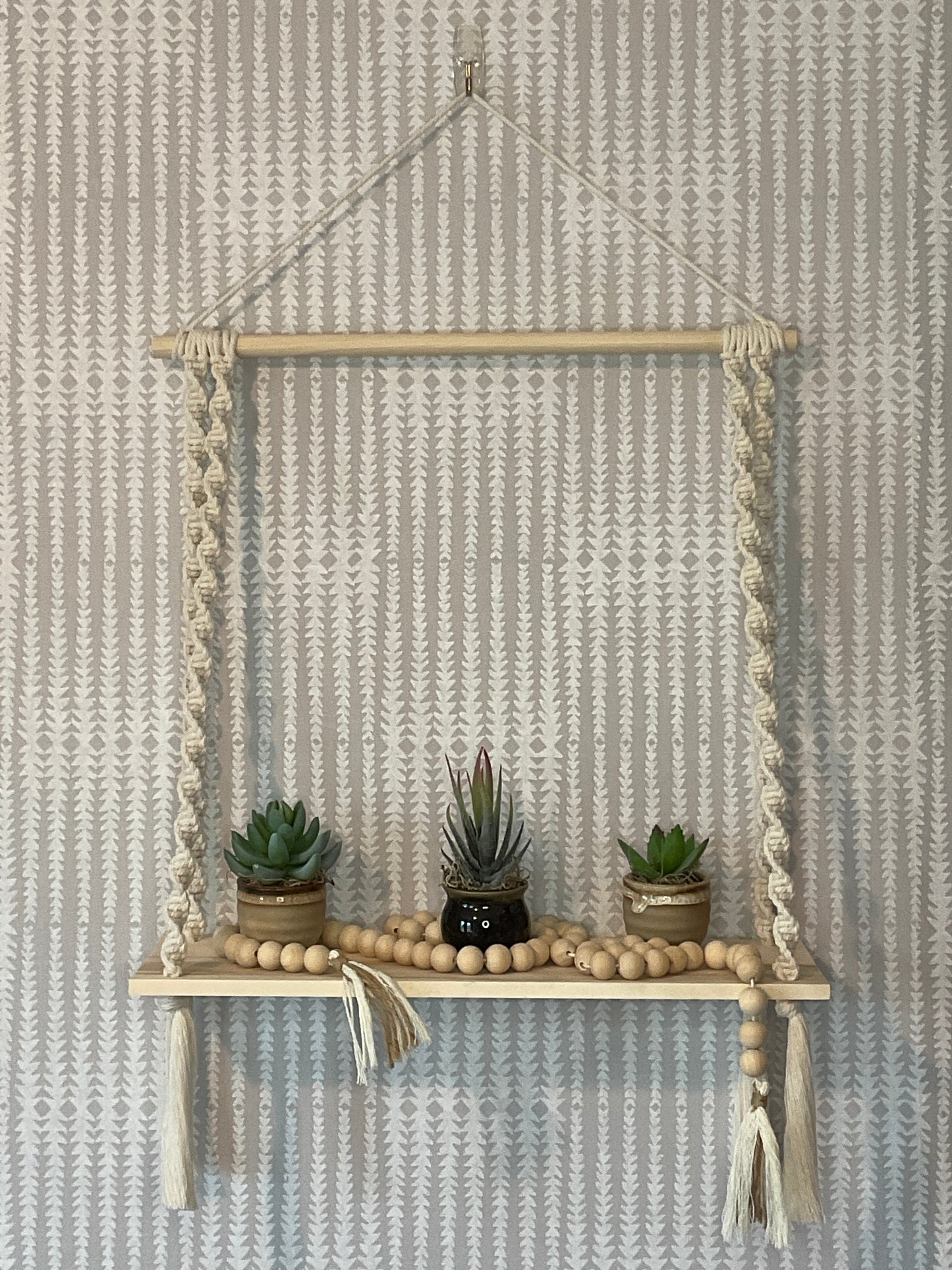 18 Inch Macramé Hanging Shelf