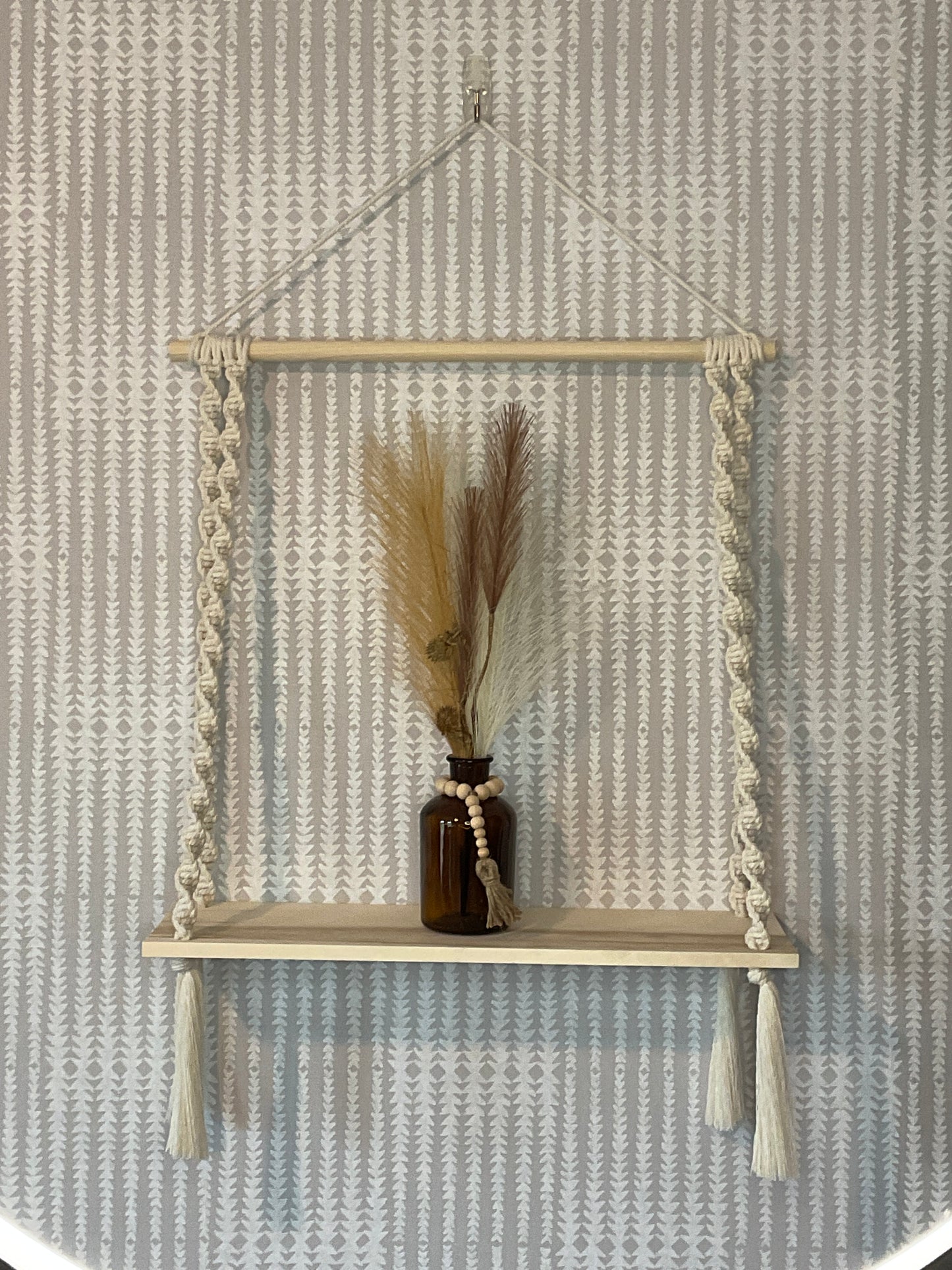 18 Inch Macramé Hanging Shelf