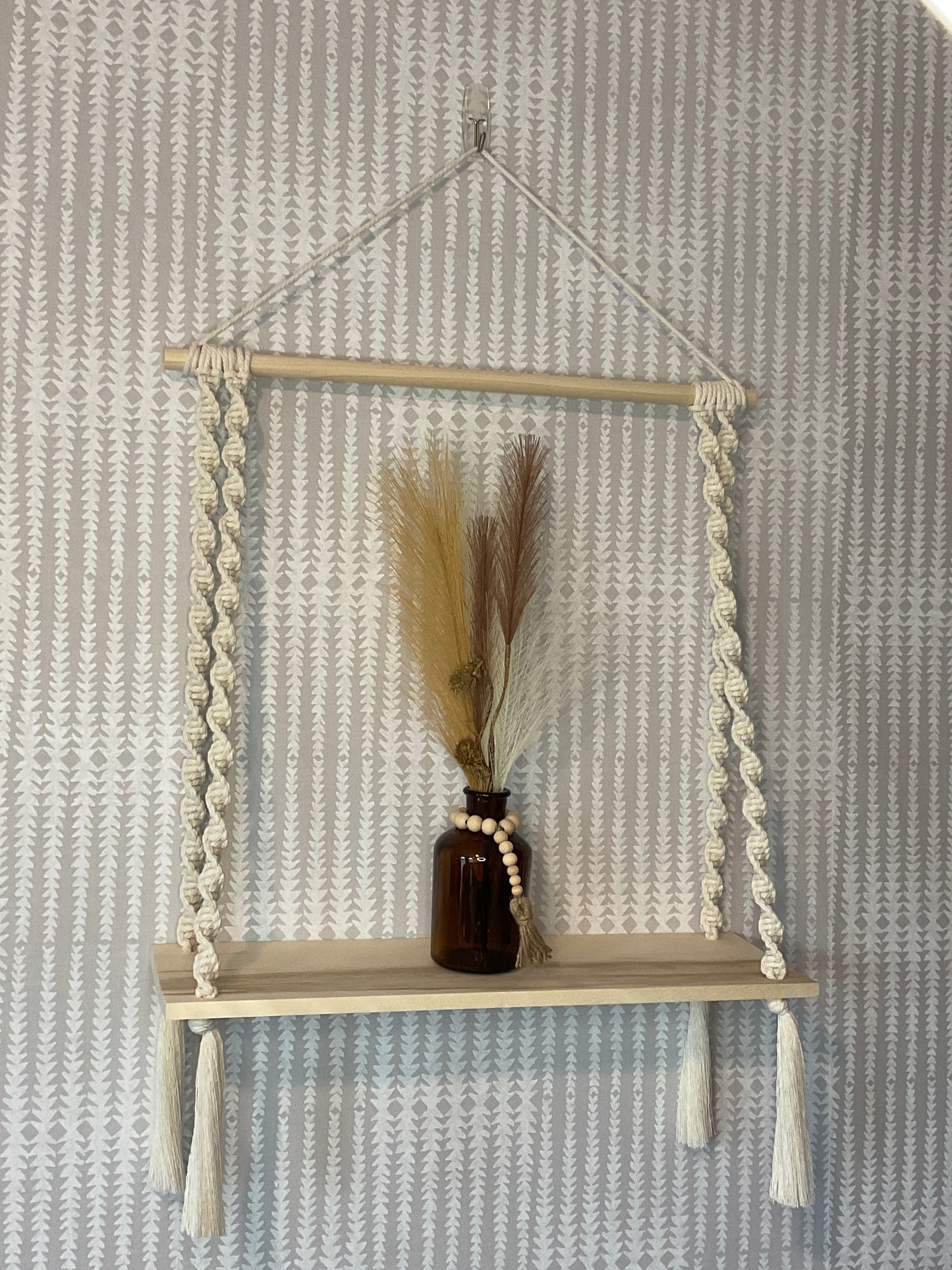 18 Inch Macramé Hanging Shelf