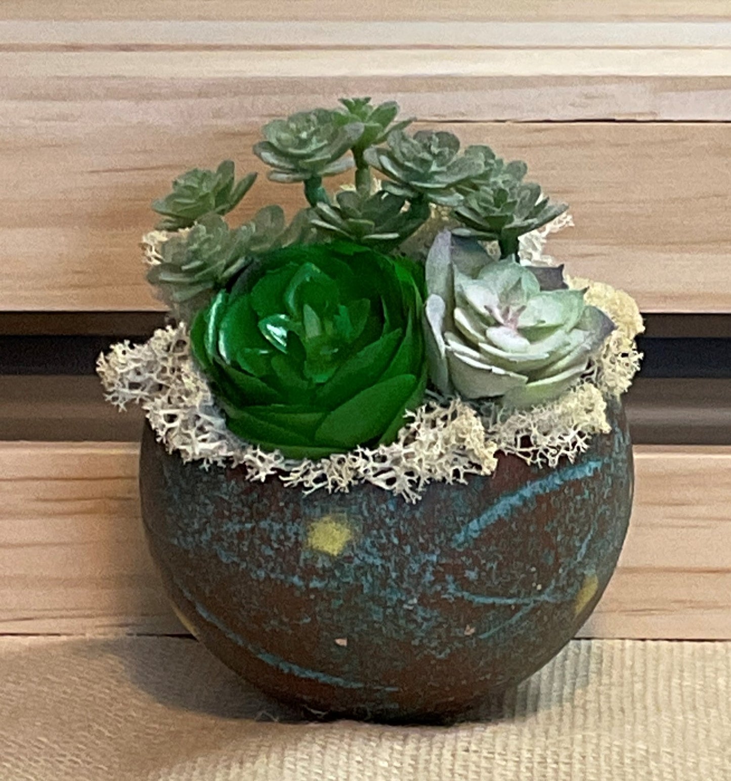 3.5 Inch Mini Ceramic Pots with Artificial Succulents