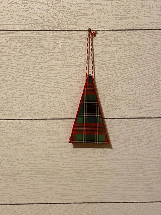 Plaid Tidings Christmas Tree Ornaments 4" red and green plaid